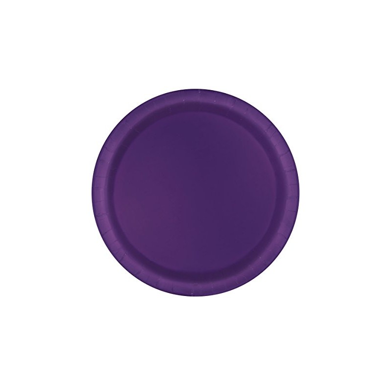 Deep Purple Round Dessert Plates - 7" (Pack Of 8)
