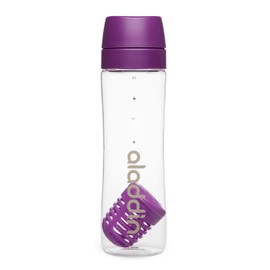 Aladdin Infuse Trinkflasche 0.7L Lila – Herausnehmbarer Einsatz - Doppelt Auslaufsicherer Deckel - Geruchs- und Fleckenfest - Wasserflasche BPA-Frei - Spülmaschinenfest