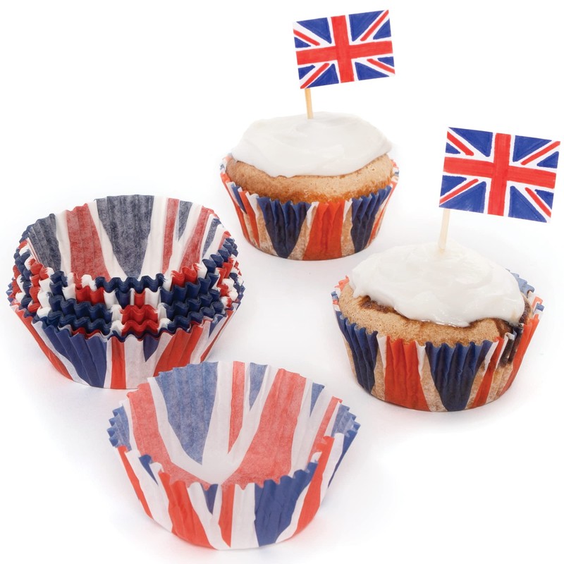 Baker Ross PJ149 Union Jack Cupcake Cases - Pack of