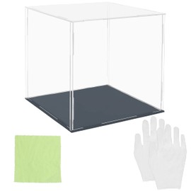 Belle Vous Transparent Acrylic Display Case - 20 x 20 x 20 cm Large Acrylic Boxes for Displaying - Dustproof Display Case for Action Figures and Collectibles - Square Display Case - Acrylic Display