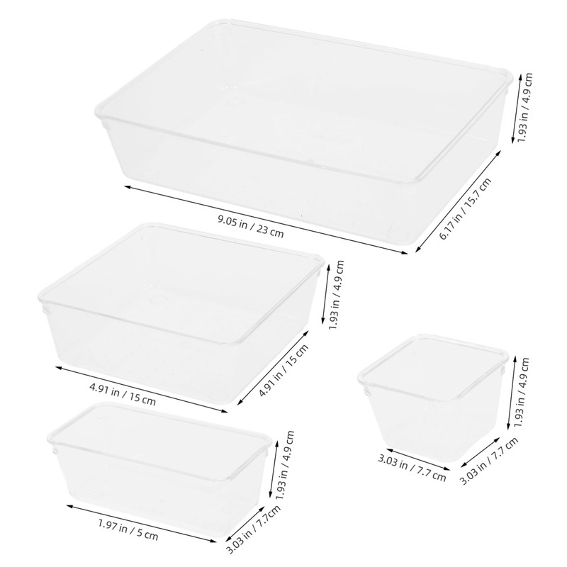 iplusmile 7pcs Desk Drawer Organizer Plastic Storage Bins Versatile Organizer