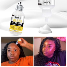 Goiple Wig Glue for Lace Front Wigs, Waterproof Lace Front Wig Glue for Wigs, Strong Hold Transparent Lace Adhesive for Hair Replacement Invisible Hair Bonding Wig Adhesive(1.28 fl oz)