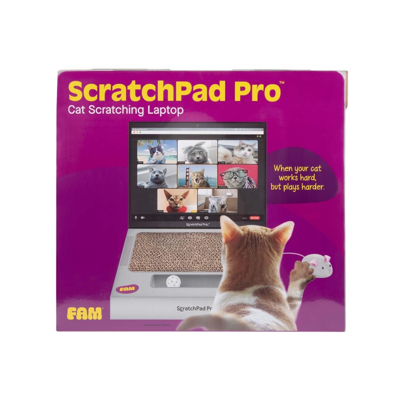 ScratchPad Pro — Cardboard Laptop Cat Scratcher, Interactive Cat Toys