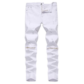 Rosiika Boys Ripped Skinny Jeans Distressed Denim Toddler Kids Slim Pants White Size 6