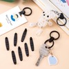 OIIKI 28 Sets Black Keychain Rings for Crafts, Round Split