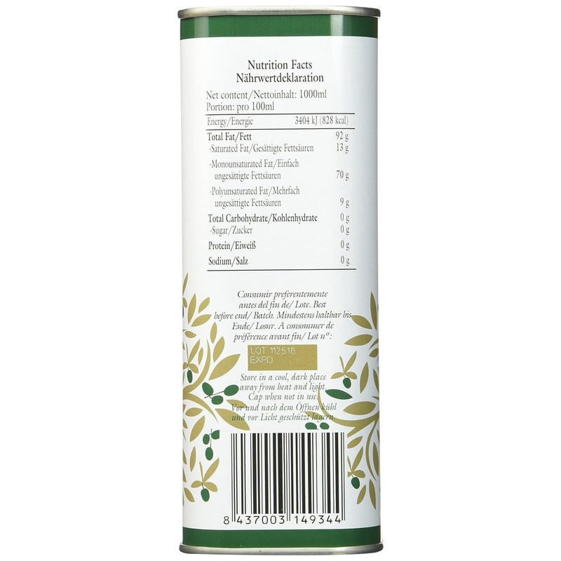 O-Med Arbequina Extra Virgin Olive Oil - 1000 ML (33.8