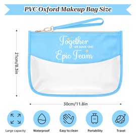 Sazuwu Welcome to the Team Gifts for New Employees Blue Makeup Bags with Zipper Team Motivational Quotes Cosmetic Travel Bag Organizer Funny Thank You Gifts for Coworkers Christmas Birthday