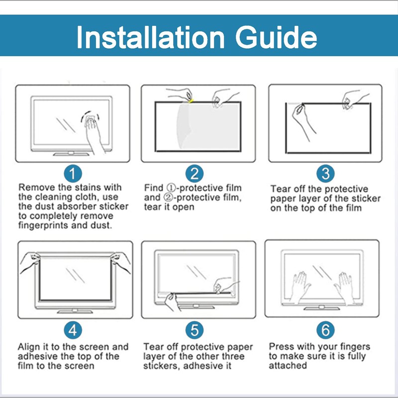 JCSKY 55 Inch Matte Anti-Glare TV Screen Protector, Dustproof Anti