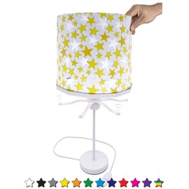 Stars table lamp bedside Ereki Night Light cast effect Projection on The Walls ideal for Children's room and Nursery, Yellow