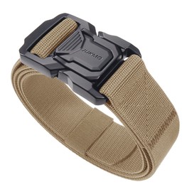 JUKMO Tactical Belt, Military Hiking 3.8 cm Work Belt with Quick Release Heavy Buckle, Coyote
