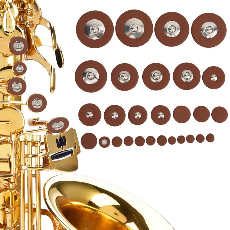28pcs Multi Size Sax Leather Pads Replacement Set for Soprano