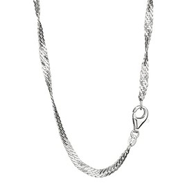 NKlaus Double Curb Chain Twisted 925 Silver 2.5 mm Wide Necklace Silver Chain, Sterling Silver