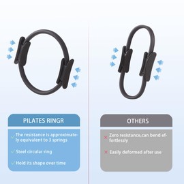 Daywhote 10 Pcs Black Home Pilates Essential Kit Workouts Fitness Mini Ball Womens Pilates Set Beginners Yoga Magic Circle