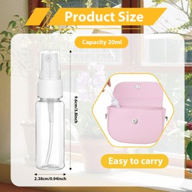JJUNW 6 Pack Spray Bottle, 20ml Small Plastic Fine Mist Spray Bottles Mini Empty Travel Bottles Small Refillable Liquid Containers for Travel Perfume Cosmetics Cleaning Care