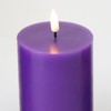 Girimax Purple Flameless Pillar Candles with Remote, Flickering Battery LED