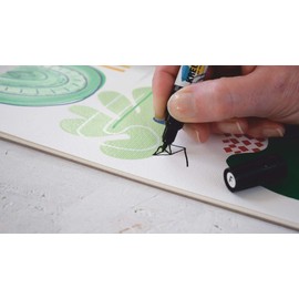 Kreul 17609 Triton acrylic marker fine, black, line width approx. 1 to 2 mm, for extra fine finishes, satin matt drying, high colour intensity, weatherproof on absorbent surfaces
