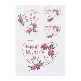 4 x 'Happy Mother's Day' Temporary Tattoos - Water Resistant, Skin-Safe, Non-Toxic Transfers, Mixed Sizes (TO00084730)