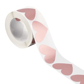 FINGERINSPIRE 1 Roll 300 Pieces Heart Scratch Stickers Labels 3.5 mm Rose Gold Scratch Stickers for DIY Scratch Cards Film Password Sticker Scratch Card for Sweepstakes Wedding Fun Games