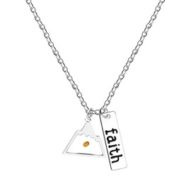 Uloveido Halskette mit Anhänger Edelstahl Glaube Senf Y559, Metall, Harz