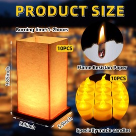 FuHigh 10Pack Wooden Floating Paper Lanterns with LED Candle Lights,DIY Letters Tangled Lanterns Decorative Outdoor Candle Lantern for Wedding,Pool,Birthday Party,Whishing