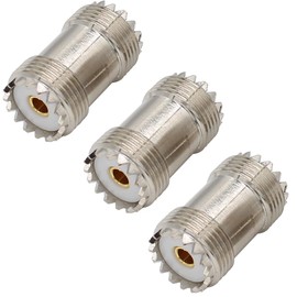 exgoofit PL259 Barrel Connector 3-Pack SO239/UHF Female to Female Coax Barrel Adapter PL259 Coupler Plug for CB Ham Radio Antenna, SWR Meter Cable Extention
