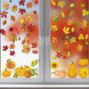 Fall Window Clings Double Sided Pumpkin Leaves Window Stickers Removable