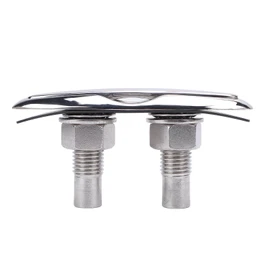 Boat Cleat, 6 Inch 316 Stainless Steel Pull Up Deck Cleat, Retractable Hidden Flush Mount Dock Cleats with Fasteners, Popup Cleat for Yacht Marine Boat