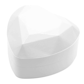 Ring Box, Heart Shape Velvet Wedding Ring Jewelry Box with LED Light for Proposal Engagement, White