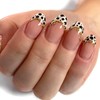 30 Pcs French Tip Press on Nails Almond Medium Fake
