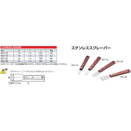 Kyoto Tools KTC Stainless Steel Scraper KZ110 Blade Width: 0.4 inches (10 mm)