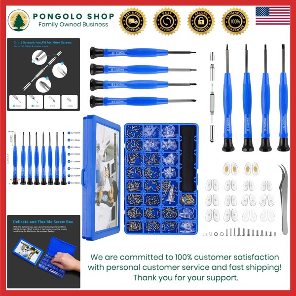 Unbranded Compact Eyewear Repair Tool Kit with Multi-Functional Screwdrivers &