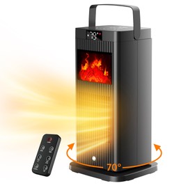 BJOP 2025 New Space Heater, ETL & UL Portable Space Heaters with Fireplace Flame Effect 1500W Oscillating Electric PTC Ceramic ECO Mode Temp Control Heater for Indoor Use,Bedroom,Office,Desk,Garage