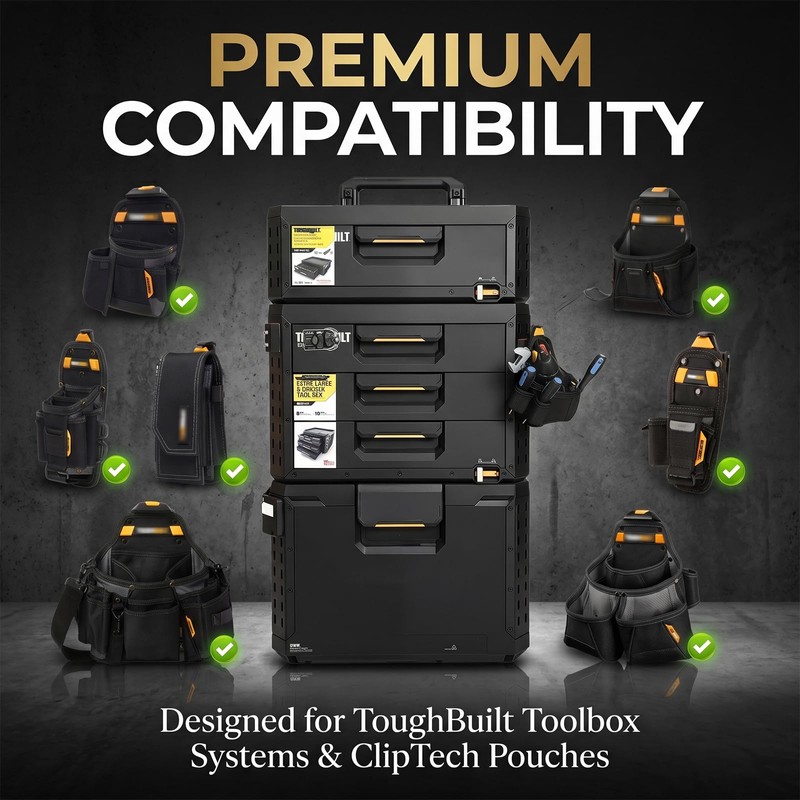 2 Pcs Tool Pouch Holder Fits for ToughBuilt ClipTech, Quick-Access