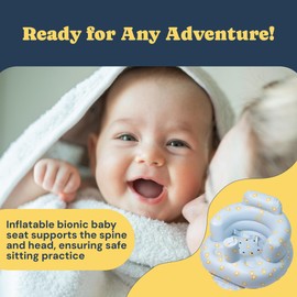 Todale Inflatable Baby Seat 3 Months and Up - Inflatable Baby Chair - Baby Seats for Infants for Sitting Up - Floor Toddler Chair with Built in Pump, Baby Sit Up Chair - Baby Girl & Boy Gift, Bear