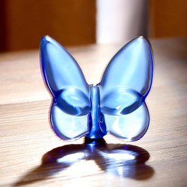 AWARDSEN Blue Butterfly Crystal Ornaments Glass Animals Butterfly Gifts for Women Blue Ornaments Flying Butterfly Decor Accessories