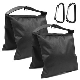 Sandbags for Photography Sandbags Sandbag with Carabiner Empty Sandbag for Photography Lamp Tripod Light Stand Tripod Pack of 2 (Black)
