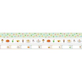 MST-FA28-C Perforated, Slim, Notebook Decoration, "Maste" Marks Masking Tape That Can Be Written With Water-Based Pen, For Decorations, Titles, Retro Cafe