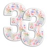 2 x 15cm Tall Vintage Floral Number Vinyl Stickers -