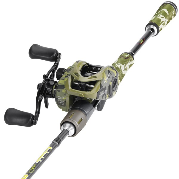 Sougayilang Baitcaster Combo, 30Ton+24Ton Graphite 2Pc Blanks Casting Fishing Rod,SuperPolymer