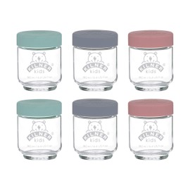 Kilner Set of 6 Jars, Grey,Purple, 190ml