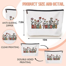 Undergo Grandma Gifts Nana Gifts Makeup Bag - Nana Things Makeup Bag - Grandma Cosmetic Bag - Nana Mothers Day Birthday Retirement Gifts for Grandma Makeup Pouch