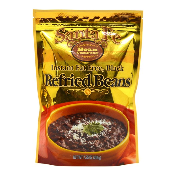 Santa Fe Bean Company Instant Fat Free Black Refried Beans 7.25-Ounce (Pack of 8) Instant Black Bean Refried Beans; All Natural; High in Fiber; Fat Free; Gluten-Free