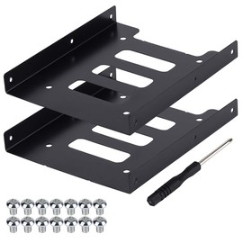 SSD Mounting Bracket 2Pack, 2.5'' SSD HDD to 3.5" Metal Mounting Adapter Hard Drive Holder for PC
