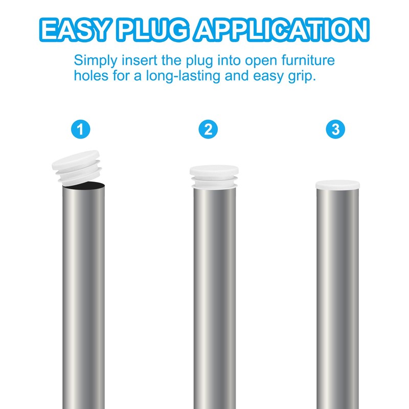 PATIKIL 1-1/8" Plastic Tubing End Caps, 20Pcs Round Hole Plug