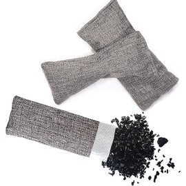 12 Packs Natural Air Purifying Bag, Shoe Deodorizer and Odor Eliminator, 100% Natural Activated Bamboo Charcoal Non-Toxic, (75g Each Pack)