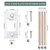 2 Pk Upgrade Large Hole Deadbolt Restorer Strike Plates, Stainless