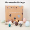 12PCS Portable Wood Simulation Eggs DIY Easter Egg for Home
