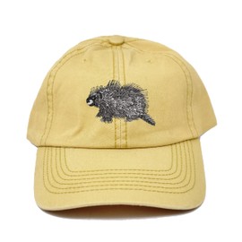 Gift for Animal lover, Porcupine embroidered dad cap hat, embroidered baseball cap, custom hat, custom cap, cool gift (YELLOW)