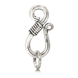 TJS Handmade 925 Sterling Silver Clasps, S Hook Eye Clasp for Jewellery Making, Necklace Clasps for Jewellery Making, Perfect Lobster Clasps for Jewellery Making - 18mm