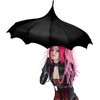Gothic Rebel Striped Dark Wing Pagoda Umbrella - Ideal for